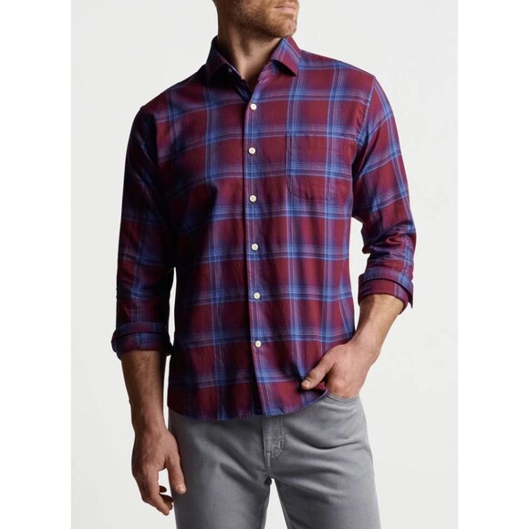 NWT $148 Peter Millar Fitzwilliam Autumn Soft Cotton Sport Shirt M MF22W20USL - Picture 2 of 3